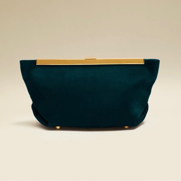 KHAITE Handbags - New/Unused: KHAITE Hunter Green Suede ‘The Aimee’ Clutch